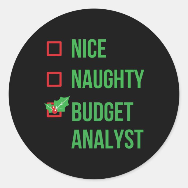 Haushaltsanalyst Funny Pajama Weihnachtsgeschenk Runder Aufkleber (Vorderseite)