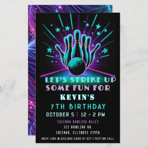 Haushaltsaufschlag Neon Glow Bowling Geburtstag