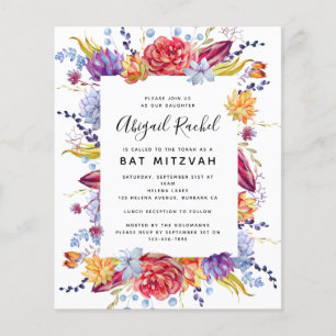HAUSHALTSBAT Mitzvah Sukkulente Einladung