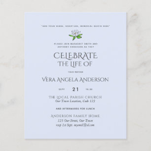 HAUSHALTSbeerdigung Gedenkfeier INVITE Feier zum L