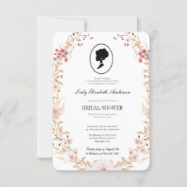 Haushaltsbeige Wildblumen Bridgerton Brautparty Einladung