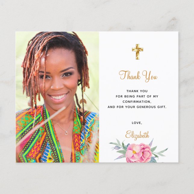 Haushaltsbestätigung Foto Blumenmädchen vielen Dan (Vorderseite)