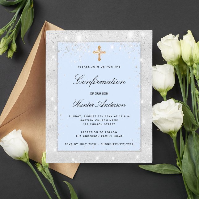 Haushaltsbestätigung Silberblauer Glitzer (Von Creator hochgeladen)