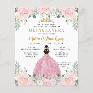 Haushaltsblass Rosa Gold BlumenPrinzessin Quinceañ