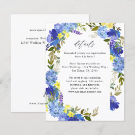 Haushaltsblaue Lila und gelbe Blumendetails