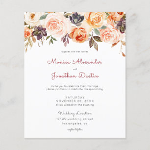 Haushaltsblush & Peach Floral Wedding Flyer