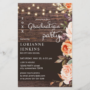 Haushaltsblüte und Pfirsichblüte Rustikale Grad ME Flyer