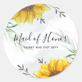 HAUSHALTSBREITE Brautparty GIBT SONNENBLUMEN Runder Aufkleber