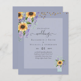 HAUSHALTSBREITERINVITATIONEN Rustikale Sonnenblume