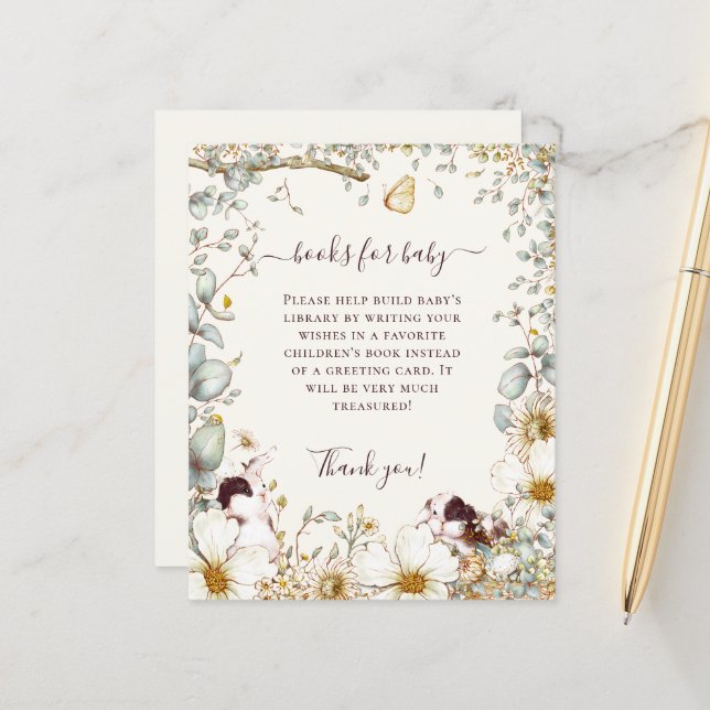 Haushaltsbücher für Mädchenjungen mit Babydusche (Vorderseite/Rückseite Beispiel)