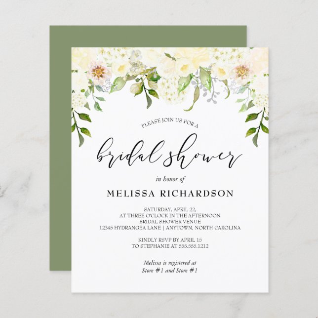 Haushaltscreme Blumendusche Einladung (Vorne/Hinten)