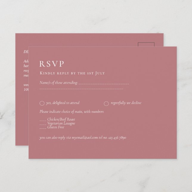 HAUSHALTSDAUER Rose Monochrome UAWG Einfach Schlic Postkarte (Vorne/Hinten)