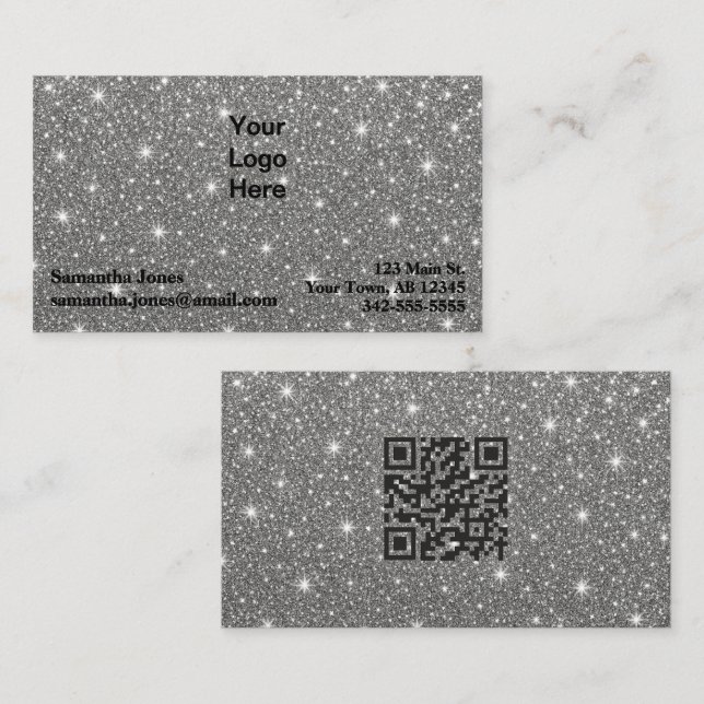 Haushaltsdiamant Funkelnd QR-Code Visitenkarte (Vorne/Hinten)