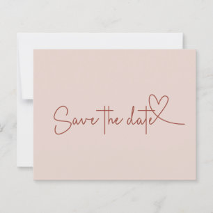 Haushaltseinfach Minimaler Rosa Tan Save the Date