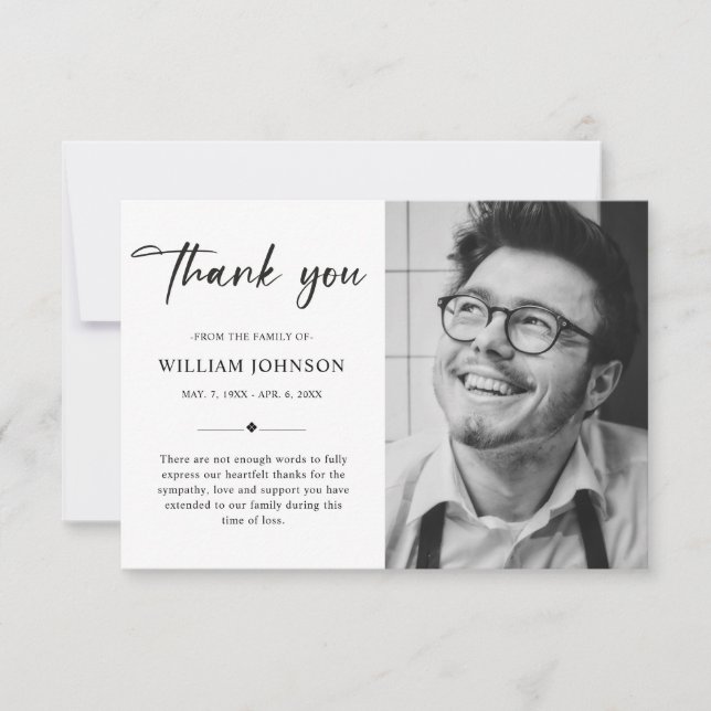 Haushaltseinfaches Bereavement Beileid Beerdigung  Dankeskarte (Vorderseite)