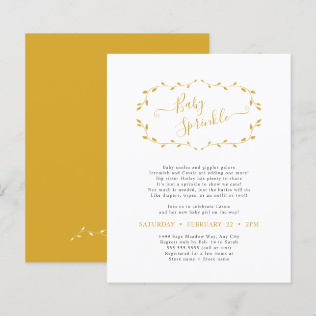 Haushaltseinfaches Botanisches Baby-Sprinkle-PAPIE (Vorne/Hinten)