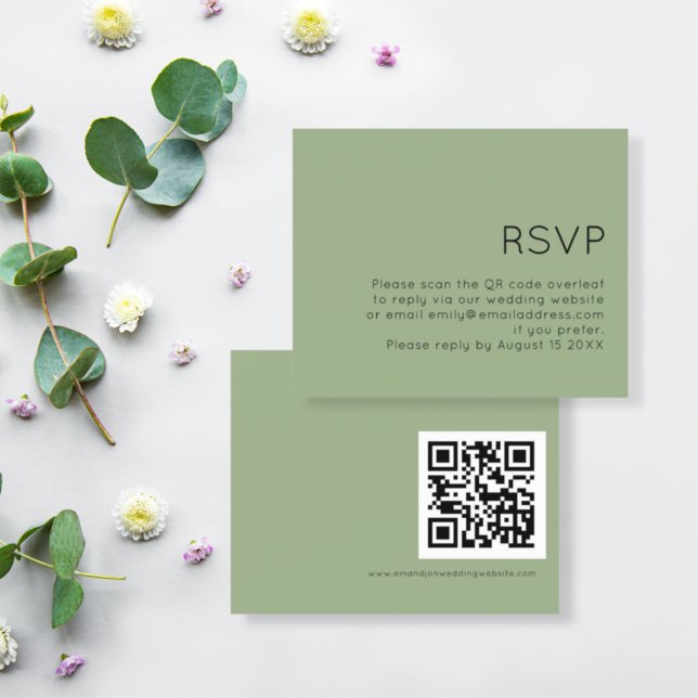 Haushaltseinfaches QR-Code Hochzeitssage Green UAW (Von Creator hochgeladen)