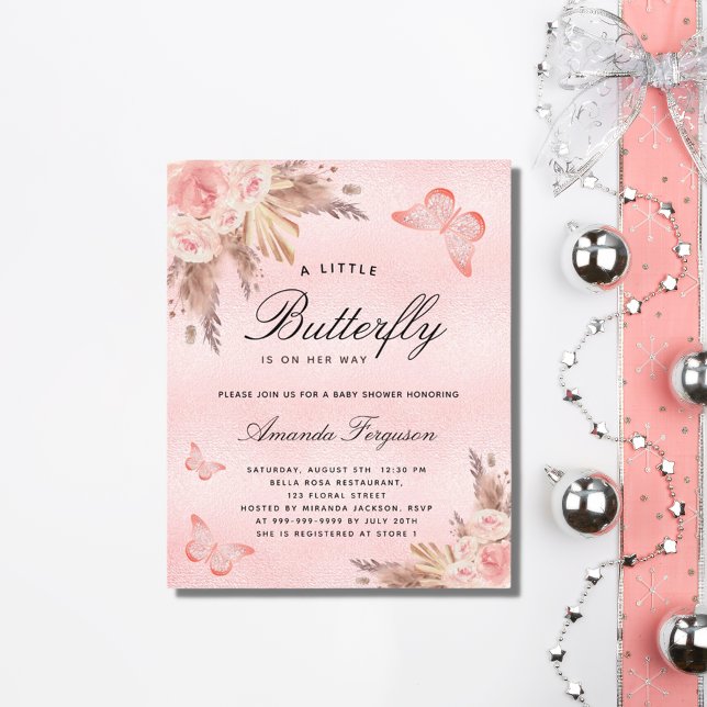 Haushaltseinladung für Baby Dusche Schmetterling P (Von Creator hochgeladen)