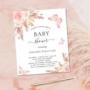 Haushaltseinladung für Baby Dusche Schmetterling P Flyer