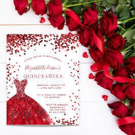 Haushaltseinladung für weißes Kleid aus Quinceaner Flyer