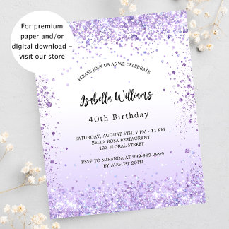 Haushaltseinladung zum Geburtstag gegen Violett Flyer