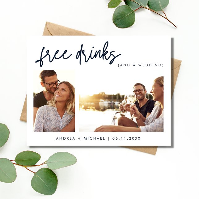 Haushaltseinsätze speichern Datum zurück Einladungspostkarte (Budget Wedding Save the Date Blank Back Invitation Postcard)