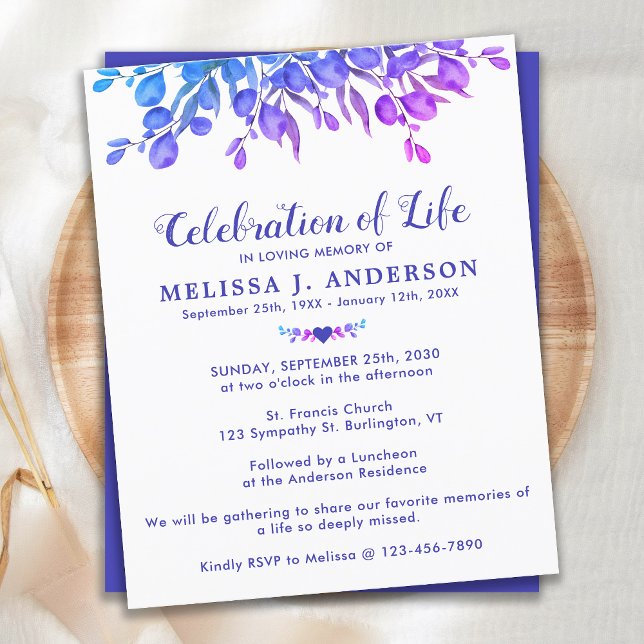 Haushaltsfeier Lila Eukalyptusinvit (Von Creator hochgeladen)