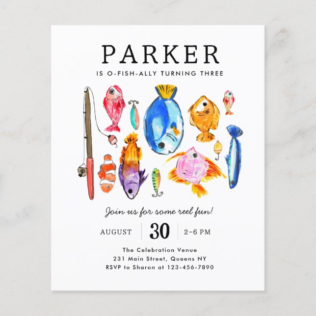 Haushaltsfischerei Spaß beim Angeln am Geburtstag (Vorderseite)