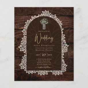 HAUSHALTSFoto Hochzeit Einladung rustikale Holzspi Flyer