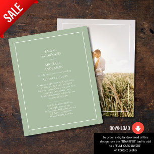 HAUSHALTSFoto Hochzeit monochrome Sage Green Flyer