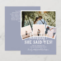HAUSHALTSFOTO Verlobte Hochzeitsankündigung