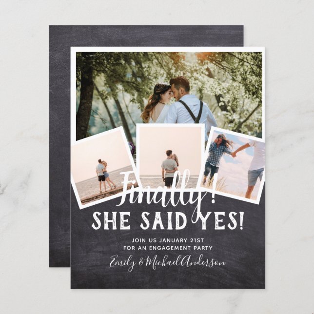 HAUSHALTSFOTO Verlobte Hochzeitsankündigung (Vorne/Hinten)