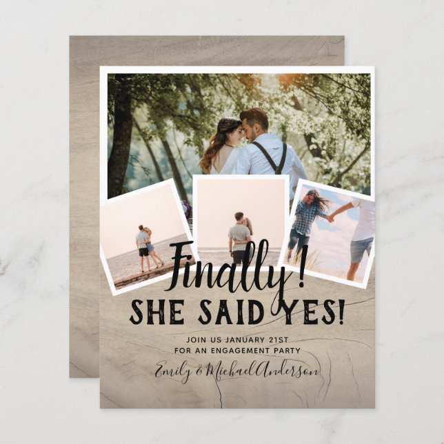 HAUSHALTSFOTO Verlobte Hochzeitsankündigung (Vorne/Hinten)