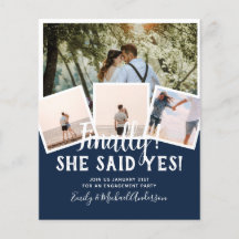 HAUSHALTSFOTO Verlobte Hochzeitsankündigung