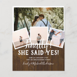 HAUSHALTSFOTO Verlobte Hochzeitsankündigung Flyer