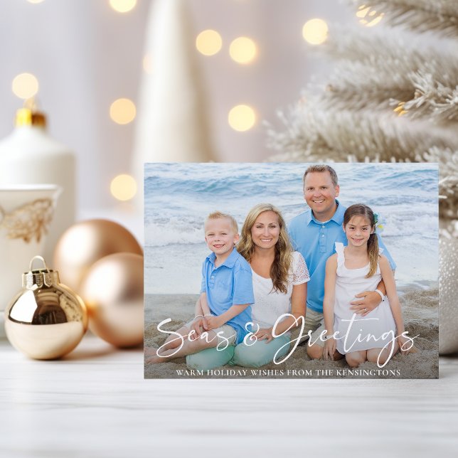 Haushaltsgewässer und Grüße Nautical Holiday Foto (Budget Seas and Greetings Nautical Holiday Photo Card)