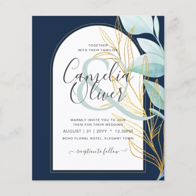 HAUSHALTSGLAS Gold Leaf Ampere und Hochzeit Flyer (Vorne)