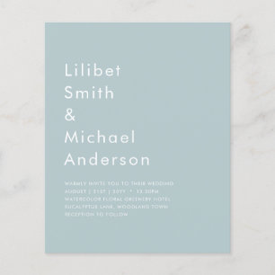 HAUSHALTSGlasseich Grüne einfarbige Hochzeit Flyer