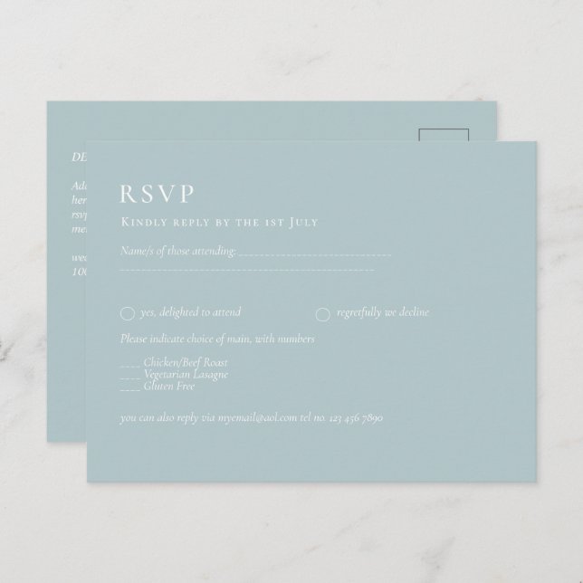 HAUSHALTSGlasseich Grüne einfarbige Hochzeit Postkarte (Vorne/Hinten)