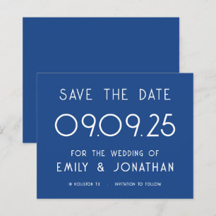 Haushaltsgroße Typografie Blue Wedding retten das 