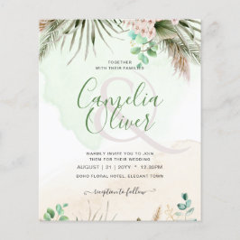 HAUSHALTSgrüne Eukalyptus Pampas Grass Wedding Flyer