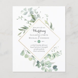 HAUSHALTSGRÜNE Modernes Thema Hochzeit einladen Flyer
