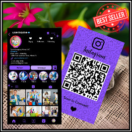 Haushaltshilfe Instagram Lila | QR für die Haushal Visitenkarte