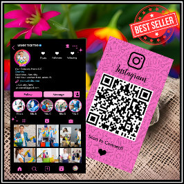 Haushaltshilfe Instagram Pink | QR für die Haushal Visitenkarte