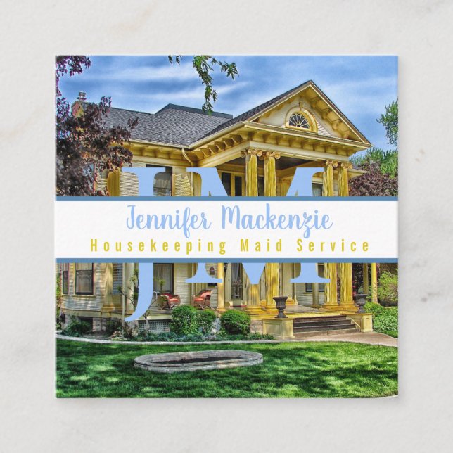 Haushaltshilfe Reinigung sauberer Zuhause Quadratische Visitenkarte (Vorderseite)