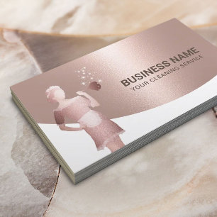 Haushaltshilfe Reinigungsservice Moderne Rose Gold Visitenkarte
