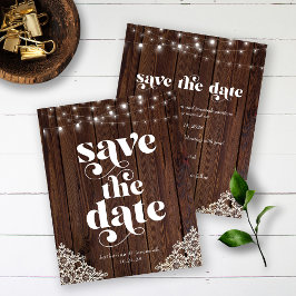 Haushaltsholz-Streichelleuchten Save the Date