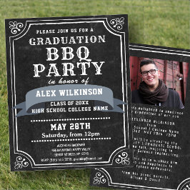 HAUSHALTSKalkboard Grad GRILLEN Party Foto Einladu Flyer