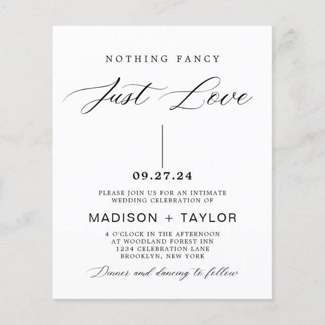 Haushaltskalligrafie Nichts Extravagant nur Liebe  (Vorderseite)