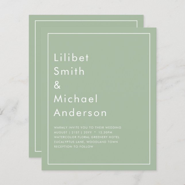 HAUSHALTSKARTE Apple Green Monochrome Text (Vorne/Hinten)